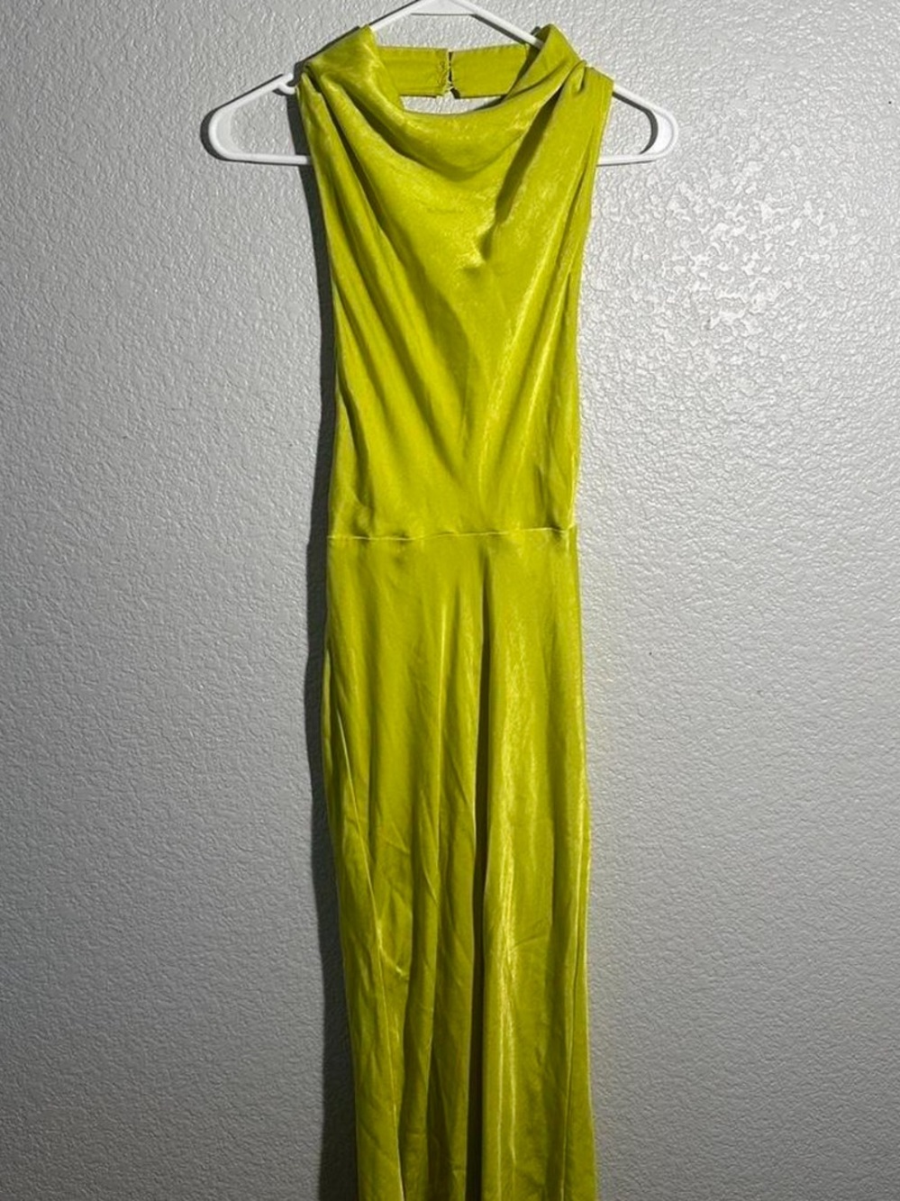 ASOS Neon Lime Green Midi/Maxi Dress with Tie Detail on back